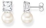 THOMAS SABO Ohrstecker Perle mit wei&szlig;em Stein silber 925 Sterlingsilber