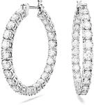 Swarovski Matrix Kreolen, Rhodinierte Ohrringe mit Strahlenden Swarovski Kristallen