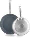 GreenPan Treviso Edelstahl Gesunde Antihaftbeschichtung aus Keramik Non-Stick 24cm &