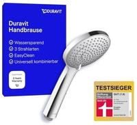 Duravit Universal Duschkopf, Duschbrause mit 3 Strahlarten (Rain, Intense , Soft ),