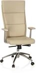 hjh OFFICE 600420 Chefsessel Monza 20 Leder Beige B&uuml;rostuhl gepolstert, hohe