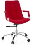 hjh OFFICE 670913 Schreibtischstuhl SARANTO Stoff Rot B&uuml;rostuhl mit Armlehnen im