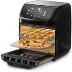Arendo - 4 in 1 Hei&szlig;luftfritteuse 12 Liter - Grill - D&ouml;rrautomat - Backofen -...