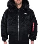 Alpha Industries 45P Hooded Custom Bomberjacke f&uuml;r Herren Black/Black