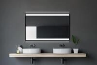 Talos Black Shine 120x70 cm Badspiegel mit Beleuchtung - LED Badezimmerspiegel mit