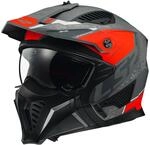 LS2, Jet/Modularhelme Motorrad DRIFTER DEVOR Matt Silver Titanium Red, XXL
