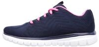 Skechers Damen Graceful Get Connected Sneakers, Navy Mesh Hot Pink Trim, 42 EU