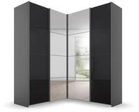 Rauch M&ouml;bel Quadra Schrank Eckschrank Schwebet&uuml;renschrank, Grau metallic-Glas