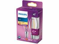 Philips LED classic Lampe E14, Kerzenform, 40 W, warmweiß (2700), 470 Lumen,...