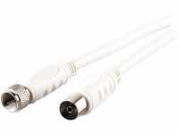 Schwaiger SAT/Antennen Adapterkabel, 90 dB, 3,0m, weiß, F-Stecker > IEC Buchse,