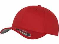 Flexfit Unisex Wooly Combed Baseballkappe, red, Kids