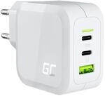 USB C Ladeger&auml;t Wei&szlig;es Green Cell GaN 65W 3 Port 2x USB-C PD 1x USB-A QC 3.0...