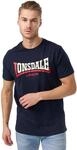 Lonsdale Herren T-Shirt Normale Passform Two Tone M, Navy