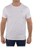 Tommy Hilfiger Herren T-Shirt Kurzarm Rundhalsausschnitt, Wei&szlig; (White), L