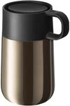 WMF Impulse Travel Mug, Thermobecher Edelstahl 0,3l, Automatikverschluss,