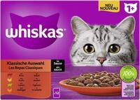 Whiskas 1+ Katzennassfutter &ndash; Klassische Auswahl in Sauce, 12x85g (1 Packung)...