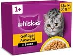 WHISKAS Nassfutter in Sauce f&uuml;r Katzen 12 x 85g Gefl&uuml;gel Auswahl (4 Packungen) 48