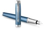 Parker IM F&uuml;ller | Blaugraue Premium-Lackierung mit Chromverzierung 