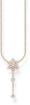 THOMAS SABO Kette Schneeflocke mit wei&szlig;en Steinen ros&eacute;gold 925 Sterlingsilber, 750
