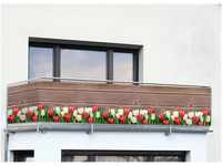 Maximex Balkon-Sichtschutz, praktischer Sichtschutz mit Tulpen-Motiv und hoher...