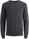 Jack & Jones JJEEMIL Knit Crew Neck NOOS Herren, Dark Grey Melange, XS