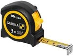 STABILA Taschenbandma&szlig; BM 100, 3 m (10'), Ma&szlig;band mit cm/inch-Skala, bruchsicheres