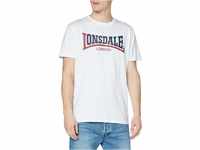 Lonsdale Herren T-shirt met bandjes two tone Langarmshirt, Weiß, S EU