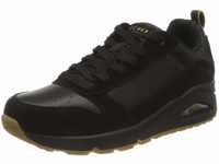 Skechers Damen Uno Solid Air Sneaker, Black Suede Duraleather Webbing Trim, 38...
