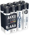 ANSMANN Akku AAA Typ 1100 mAh 8 St&uuml;ck (min. 1050 mAh) NiMH 1,2 V - Micro AAA