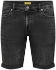 ONLY & SONS Herren Jeans Short ONSPLY 5192 - Regular Fit - Schwarz -Washed Black,