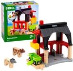 BRIO 36012 Tierscheune mit Heuwaggon - Zubeh&ouml;r zum Zugset f&uuml;r Kinder ab 3 Jahren