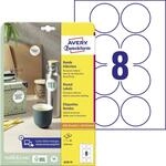 AVERY Zweckform 6228-10 Runde Etiketten (80 Klebepunkte, &Oslash;69mm auf A4, runde