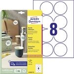 AVERY Zweckform 6228REV-10 Runde Etiketten (80 Klebepunkte, &Oslash;69mm auf A4, runde