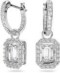 Swarovski Una Drop-Ohrh&auml;nger, Rhodinierte Ohrringe mit Strahlenden Swarovski