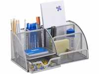 Relaxdays Schreibtischorganizer 6 Ablagen, kompakter Büroorganizer, Metall,