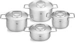 Fissler Pure Collection/Edelstahl-Kochtopfset, 4-teilig, T&ouml;pfe mit Metall-Deckel (3