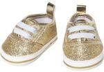 Heless 1461 - Glitzer-Sneaker f&uuml;r Puppen, in Gold, f&uuml;r Puppen der Gr&ouml;&szlig;e 30-34 cm,
