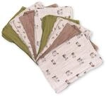 Pippi Baby 8er Pack Spuckt&uuml;cher aus Bio-Baumwolle mit verschiedenen Motiven