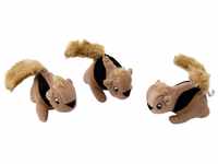 Outward Hound Squeakin' Squirrels - Plüsch-Eichhörnchen - Hundespielzeug -