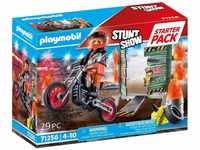 PLAYMOBIL Stuntshow 71256 Motorrad mit Feuerwand inkl. Sprungschanze, ab 4...