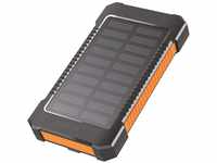 LogiLink Solar Powerbank 6000 mAh mit Taschenlampe und 2X USB-A Ladeports, IP44