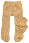 Heless 4761 - Strumpfhose mit S&ouml;ckchen f&uuml;r Puppen, gold, Gr&ouml;&szlig;e 28 - 35 cm