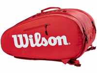 Wilson Padel-Tasche Super Tour, Für bis zu 6 Schläger, Rot/Weiß, WR8901801001
