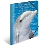 HERMA Sammelmappe A4 Delfine, Kinder Eckspanner-Mappe aus Kunststoff mit Tier Motiv,