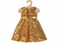 Heless 2330 - Puppenkleidung im Design Goldstar, Kleid mit goldenen Pailletten...