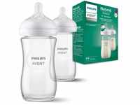 Philips Avent Babyflaschen Natural Response aus Glas – 2x Babyflasche, 240 ml,