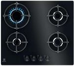 Kochfeld 4 Gasbrenner 60 cm Glas Schwarz EGG64272K