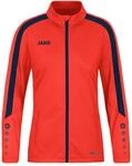 JAKO Damen Polyesterjacke Power, Flame/Marine, 36