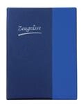 Idena 20105 - Zeugnismappe Ringbuch, DIN A4, 10 H&uuml;llen, glasklar, blau, mit 4