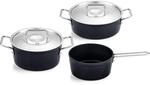 Fissler Adamant/Aluminium-Kochtopfset, 3-teilig, T&ouml;pfe-beschichtet mit Metalldeckel,
